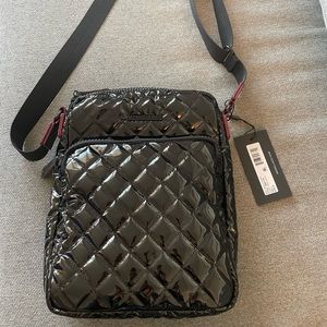 Brand new with tag MZ Wallace  Large Metro  Crossbody Black Lacquer